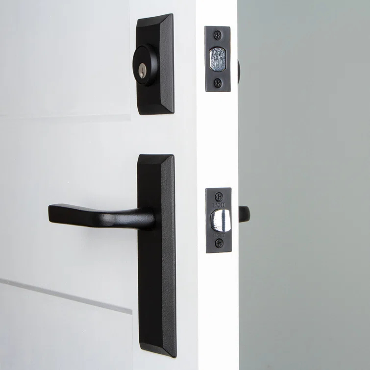 Ageless Iron Keep Plate Entry Set with Single Cylinder Deadbolt and Lance Lever