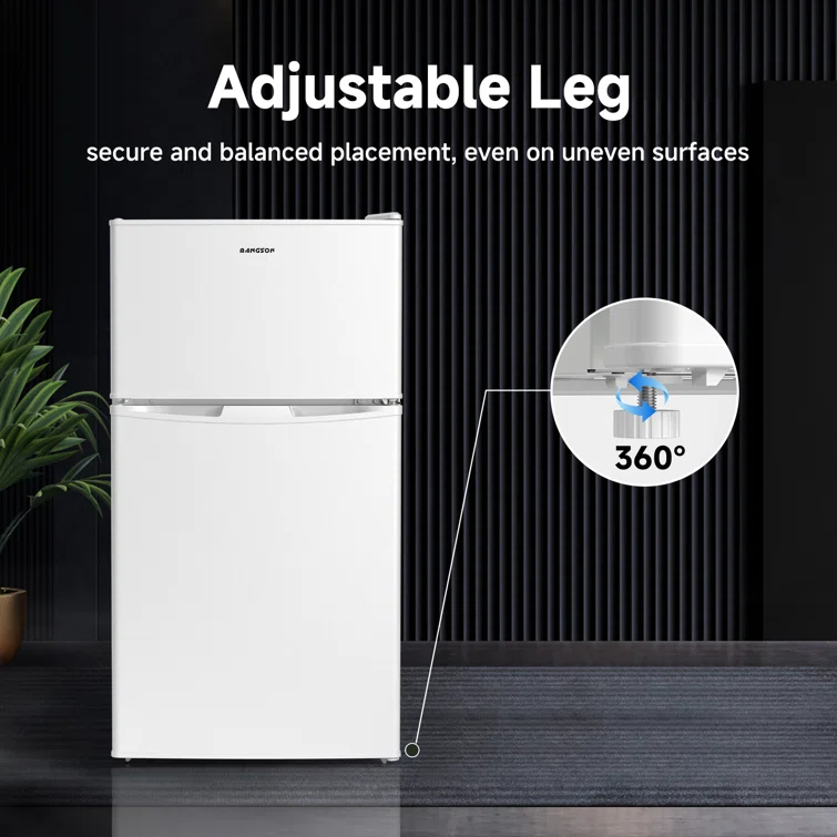 BANGSON BANGSON 3.2 CU.FT, 2 Door Small Refrigerator with Freezer US-BSR-200WH