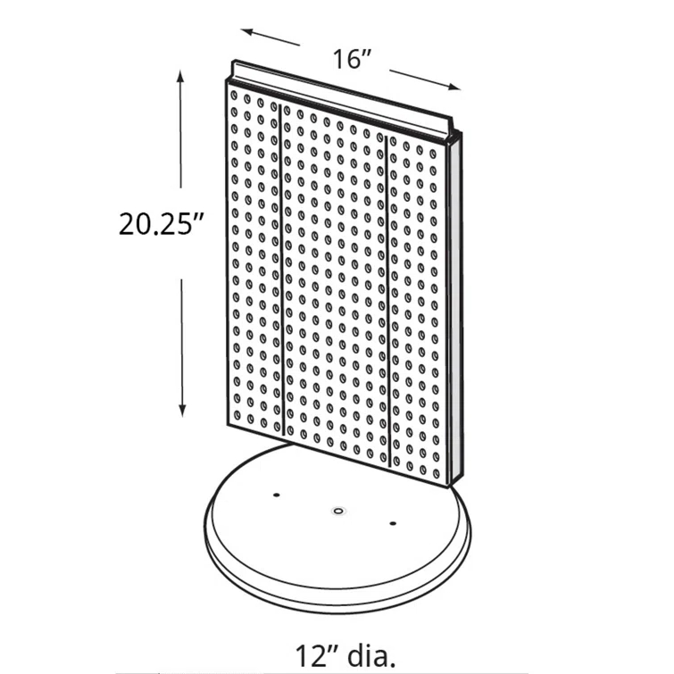 Revolving 16"W x 20.25"H Pegboard Counter Display