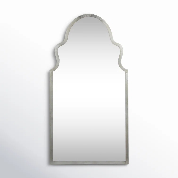 Leighton Arched Silver Leaf Grand Wall Mirror