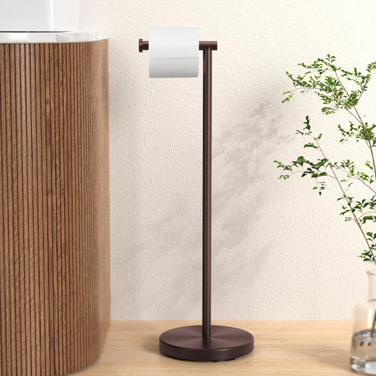 KES Freestanding Toilet Paper Holder with Weighted Base 26" H SUS304 Stainless Steel