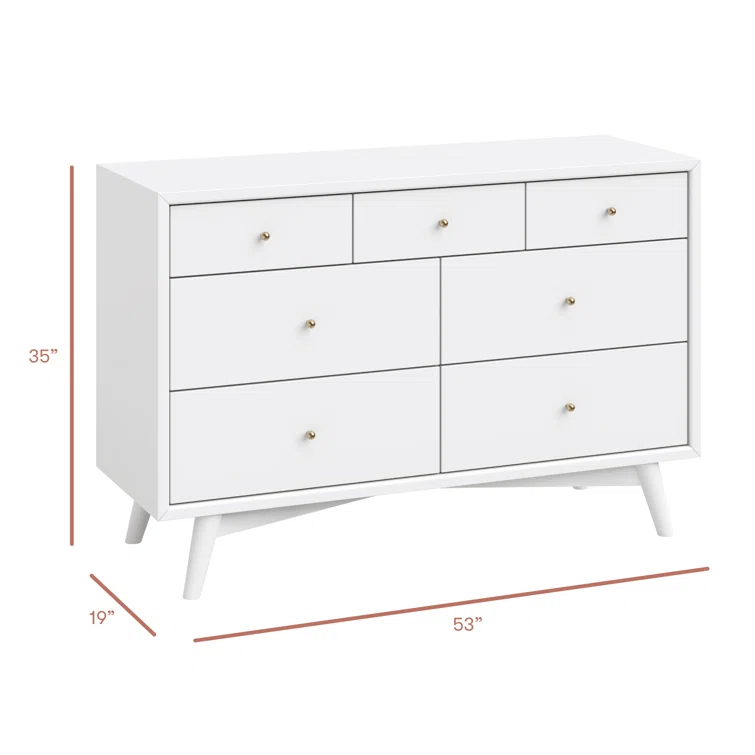 Palma 7 Drawer 53" W Double Dresser