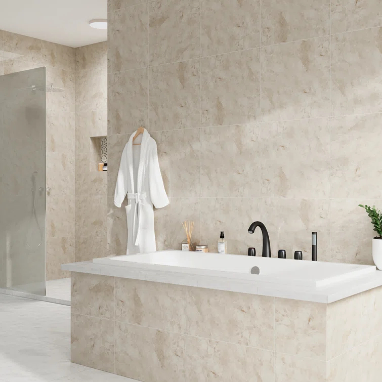 3 Handles Deck Mount Roman Tub Faucet With Hand Shower