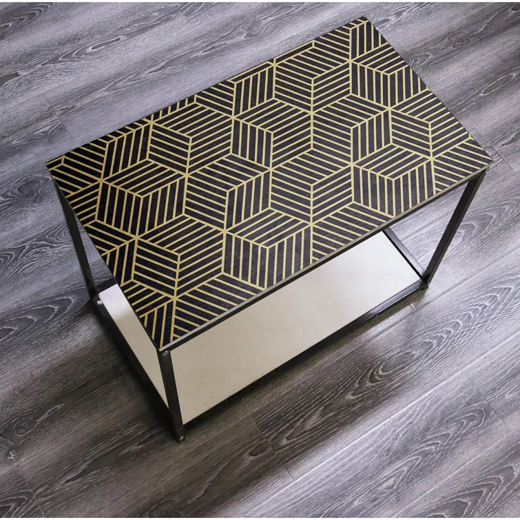 Wallpaper Black And Gold Peel And Stick Wallpaper Geometric Striped Hexagon Wallpaper Removable Self Adhesive Wall Paper Waterproof Vinyl Contact Paper For Cabinets Shelf Drawer 15.7"X78.7"