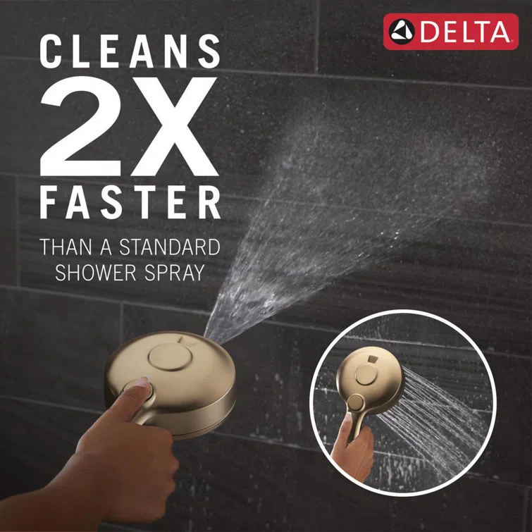 5-Setting HydroRain 2-in-1 Dual Shower Head with ProClean Spray