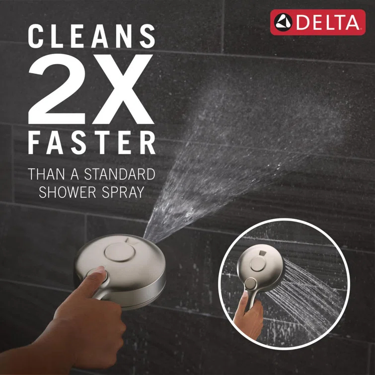 5-Setting HydroRain 2-in-1 Dual Shower Head with ProClean Spray