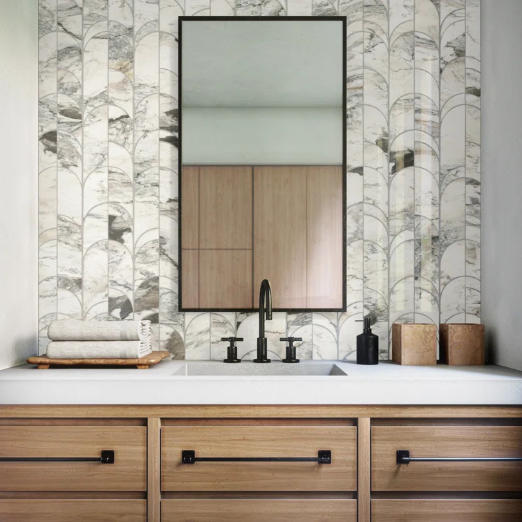 Gamma Natural Stone Archway Wall and Floor Mosaic Tile (Set of 5)