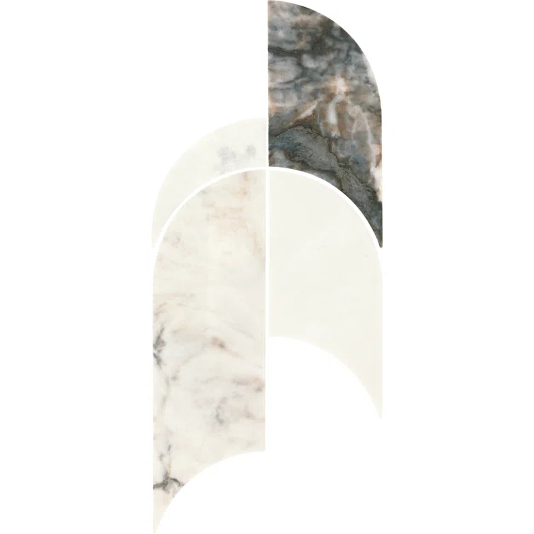 Gamma Natural Stone Archway Wall and Floor Mosaic Tile (Set of 5)