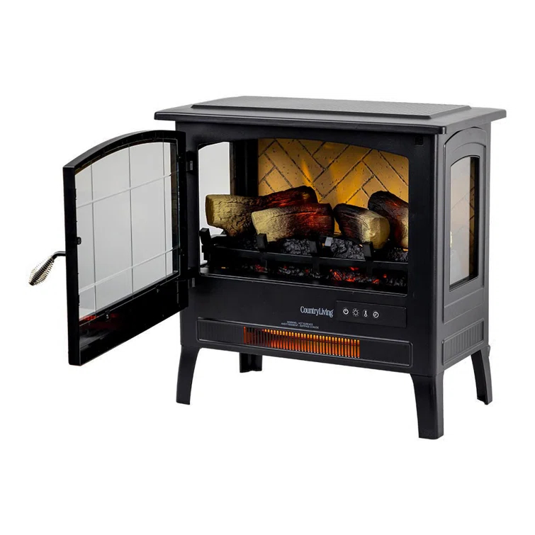 Country Living Smart Infrared Electric Fireplace Stove Heater, Alexa and Google Home Compatible