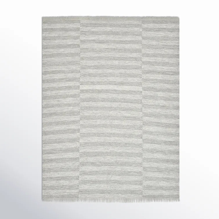 Striped Area Rug in Silver