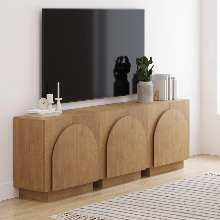 Iris Solid Wood TV Stand 2 - Door Accent Cabinet (3-Piece Set)