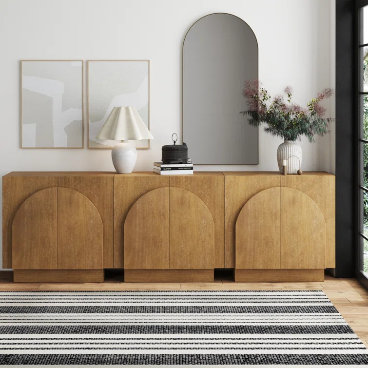 Iris Solid Wood TV Stand 2 - Door Accent Cabinet (3-Piece Set)
