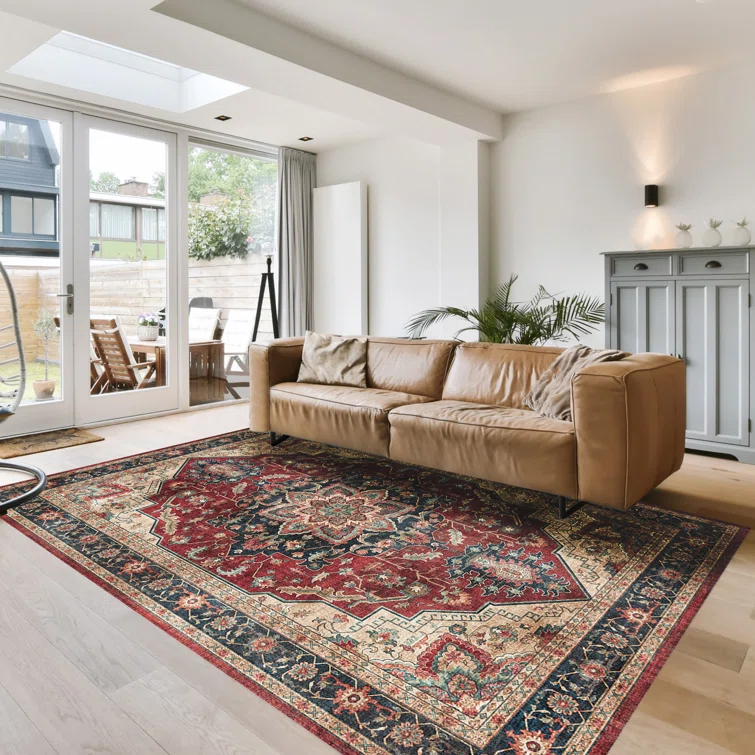 Gertmenian Crystal Print Soha Traditional Moroccan Red Area Rug