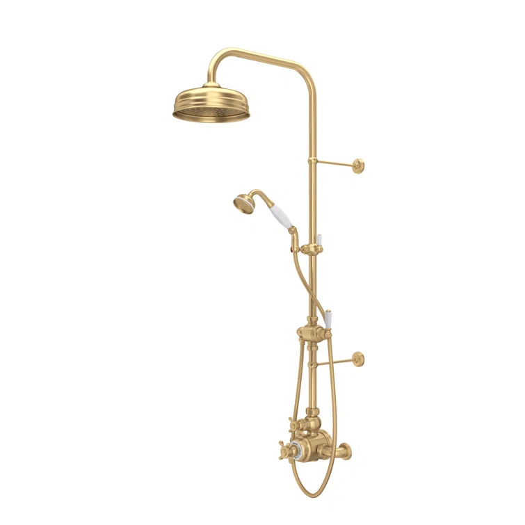 Edwardian 3/4" Exposed Wall Mount Thermostatic Shower System