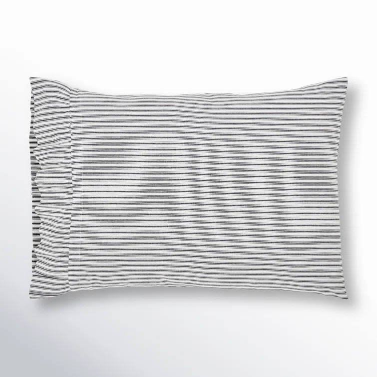 Keansburg 136 Thread Count Striped 100% Cotton Pillow Case