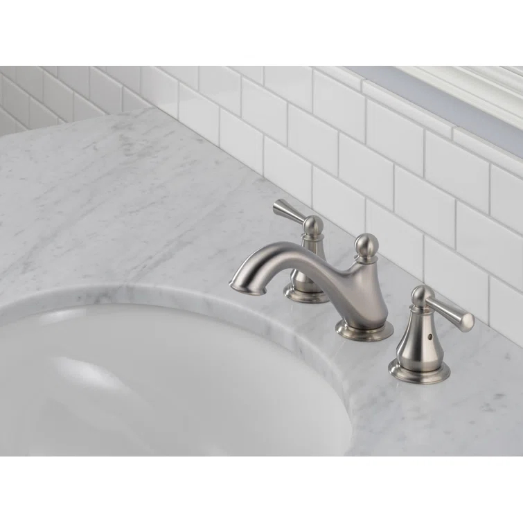 Haywood Widespread Bathroom Faucet 3 Hole, 2-handle Bathroom Sink Faucet with Drain Assembly