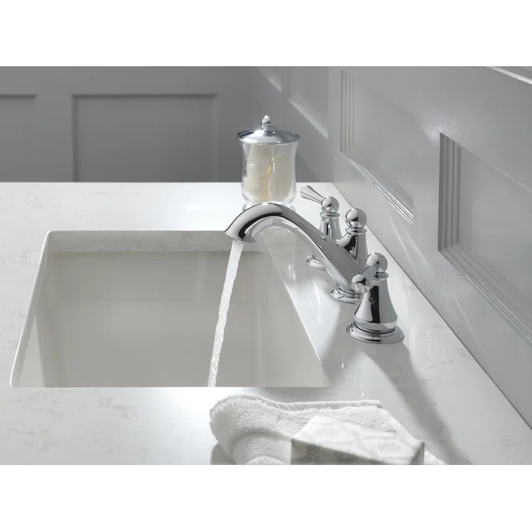 Haywood Widespread Bathroom Faucet 3 Hole, 2-handle Bathroom Sink Faucet with Drain Assembly