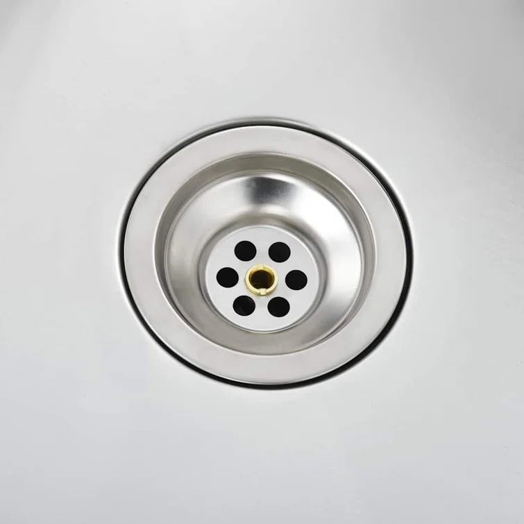 vidaXL Kitchen Sink with Strainer, Stainless Steel Top-Mount Sink, Fast Drainage, Anti-Corrosion