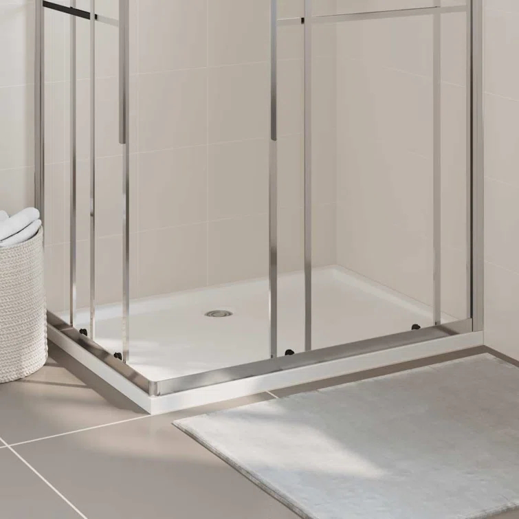 vidaXL Shower Base Tray, Non-slip Bathroom Shower Pan, Reinforced ABS