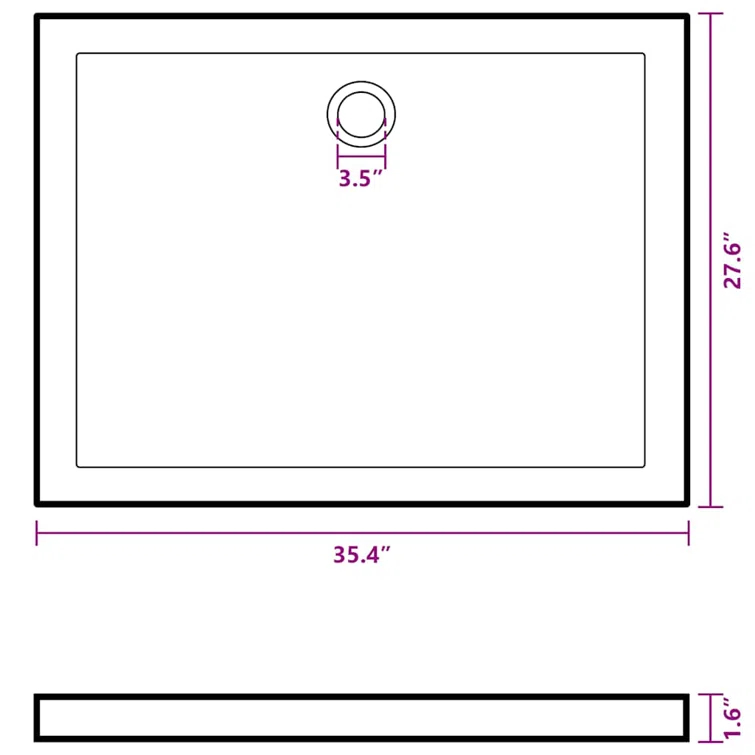 vidaXL Shower Base Tray, Non-slip Bathroom Shower Pan, Reinforced ABS