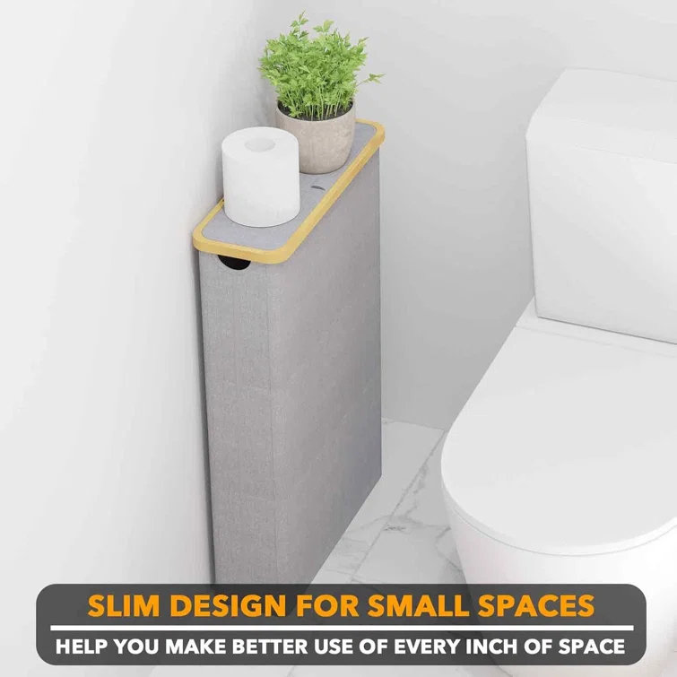 Extra Large Toilet Paper Storage With Lid, Holds Up To 24 Regular Rolls Or 18 Mega Rolls, Slim Basket Holder Bin Container For Bathroom Accessories Organizer