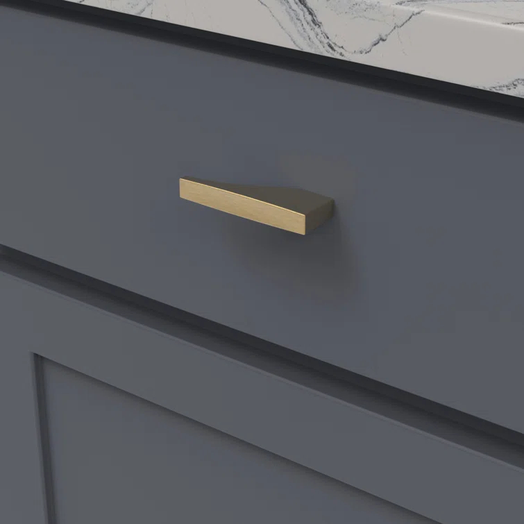 Brushed Golden Brass Modern Finger Pull Handle 3 Inch