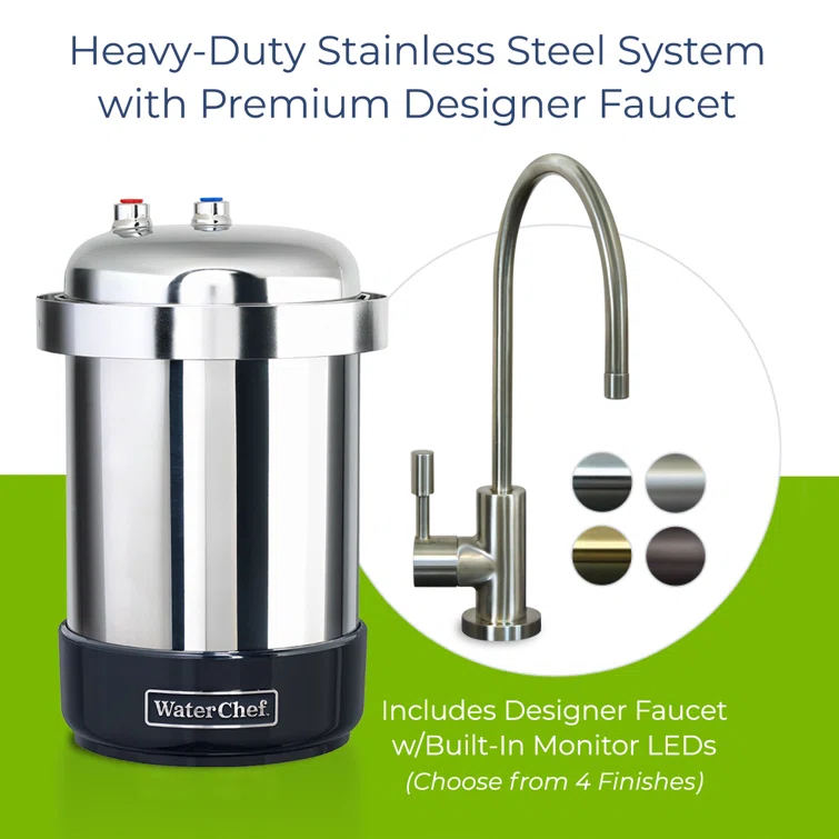 WaterChef U9000 Premium Under-Sink Water Filtration System w Intelligent Monitor