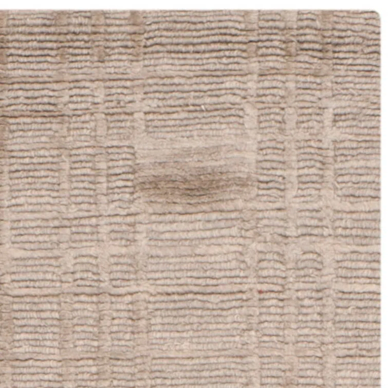 Tibetan Shag Hand Knotted Wool Pile Geometric Rug in Slate