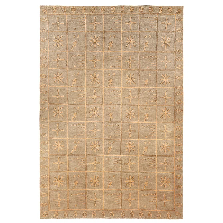 Tibetan Hand Knotted Silk & Wool Pile Oriental Rug