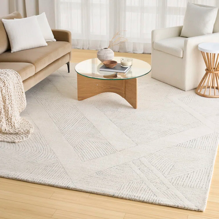DKNY Pure Patterns Ivory Grey Modern Indoor Rug
