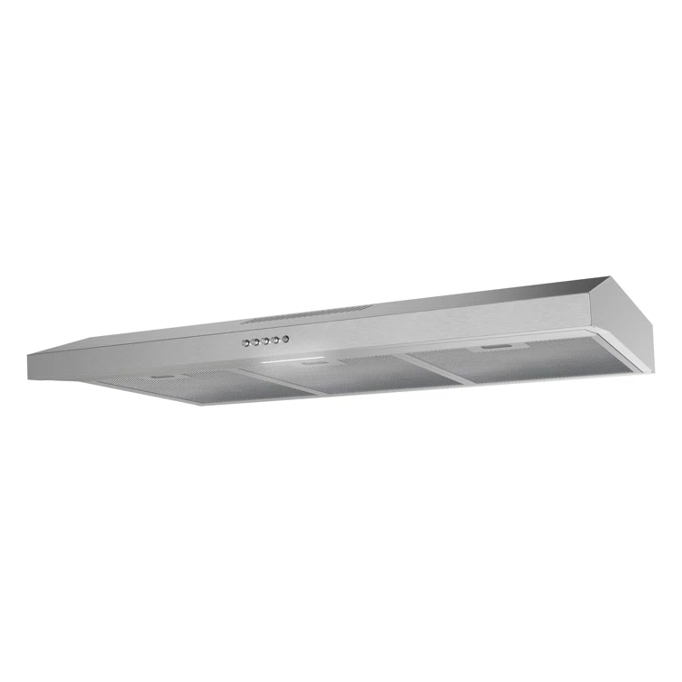 Streamline 36 In. T-10189-1-CL Grosetto Convertible Undermount 80 CFM Range Hood In Brushed Stainless Steel With Mesh Filters, Push Button Control, LED Light