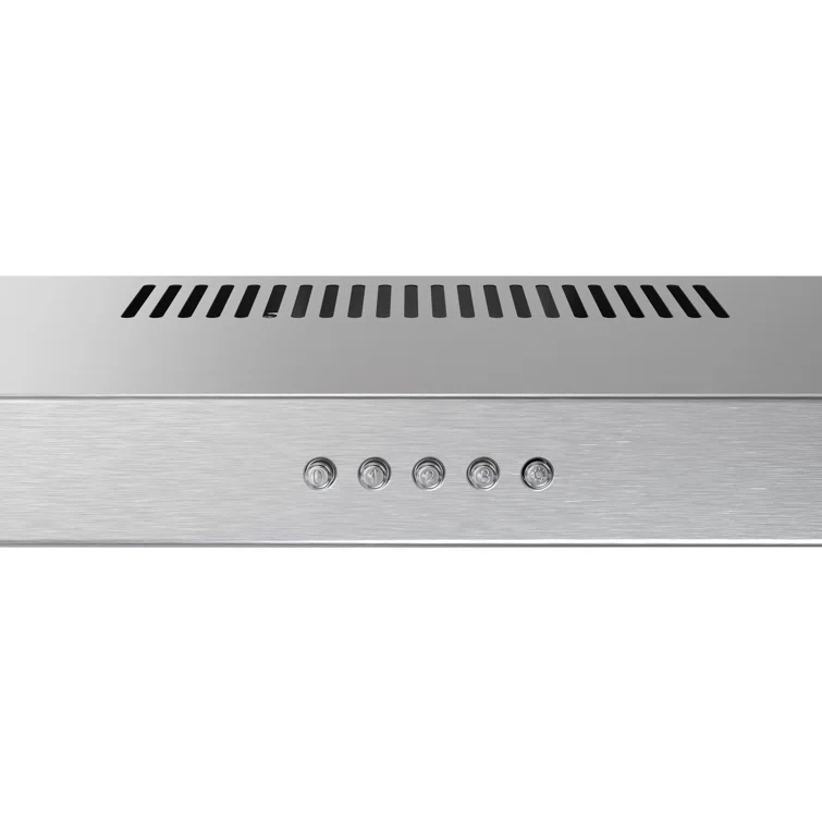 Streamline 36 In. T-10189-1-CL Grosetto Convertible Undermount 80 CFM Range Hood In Brushed Stainless Steel With Mesh Filters, Push Button Control, LED Light
