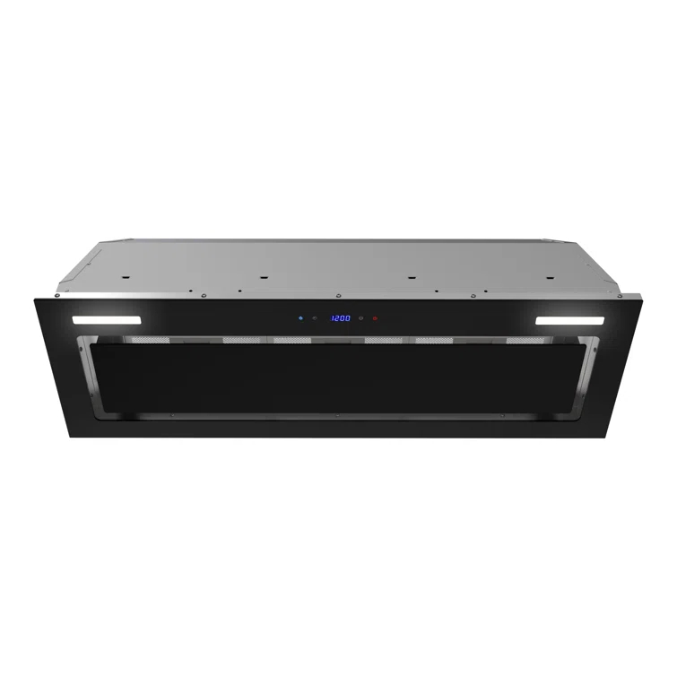Streamline 36 In. T-11503-1-DL Isernia Ductless Insert 350 CFM Range Hood In Glossy Black With Mesh Filters, Touchpad Control, LED Lights