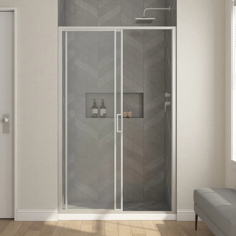 Ove Decors Stanford 48 In. W X 74 In. H Sliding Clear Straight Alcove Shower Door