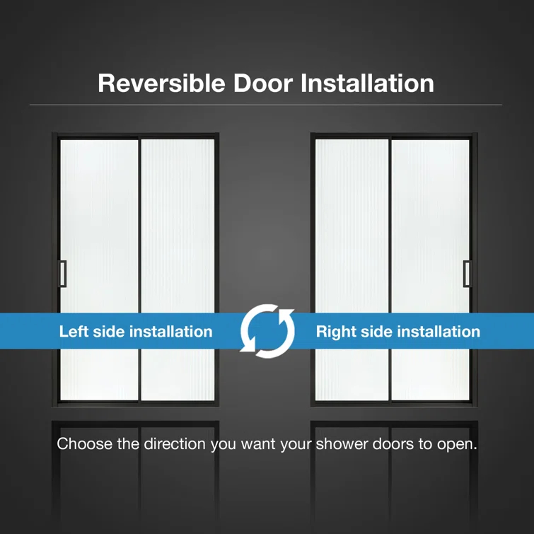 Ove Decors Stanford 48 In. W X 74 In. H Sliding Fluted Straight Alcove Shower Door