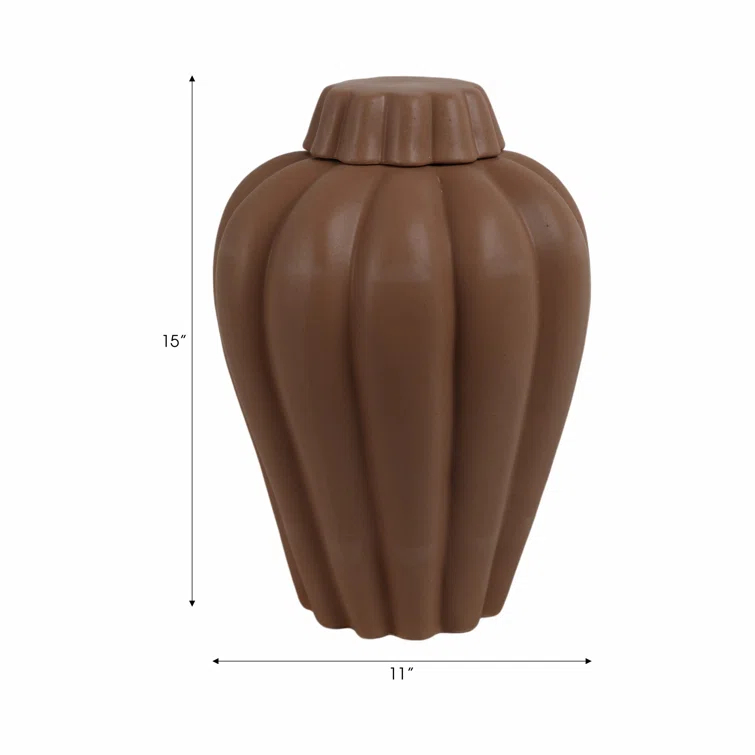 Tukwila Large Brown Stoneware Decorative Jar