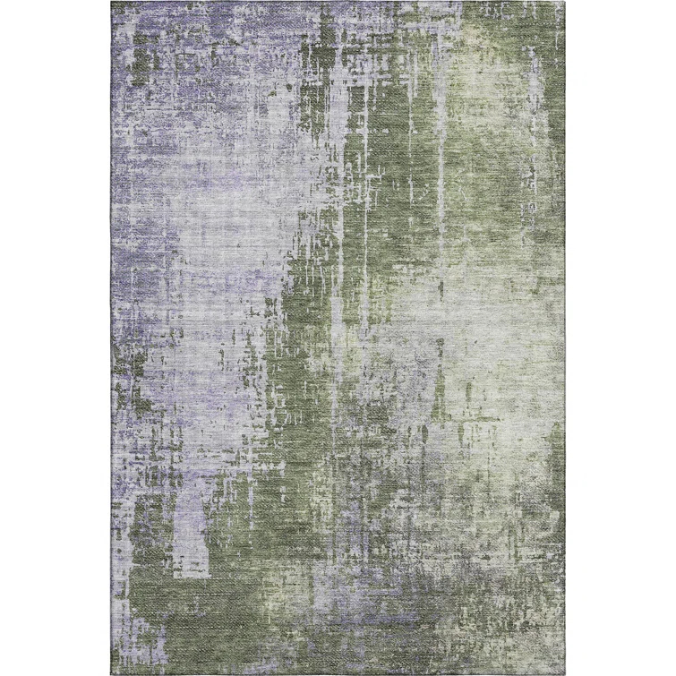 Premium Machine Washable Mayfield Olive Rug