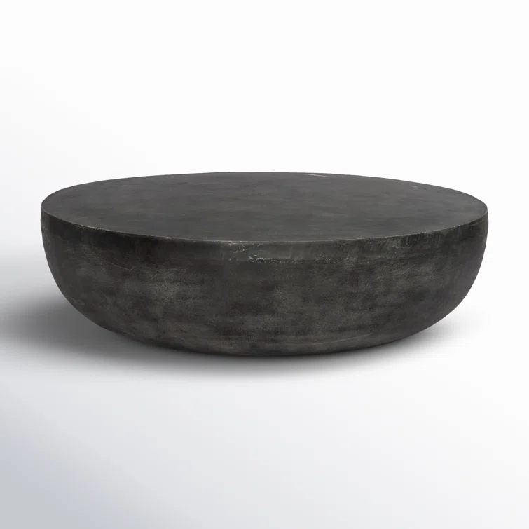 Aged Gray Round Aluminum Outdoor Coffee Table, 48"
