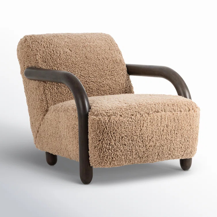 Aniston Burnt Birch and Andes Toast Midcentury Modern Chair