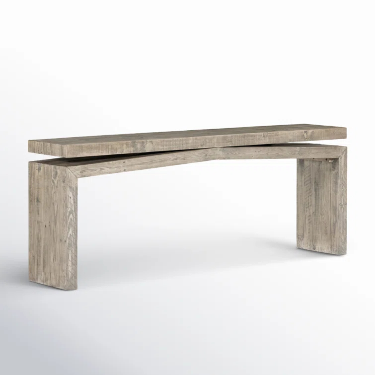 Weathered Wheat Reclaimed Pine Console Table with Storage
