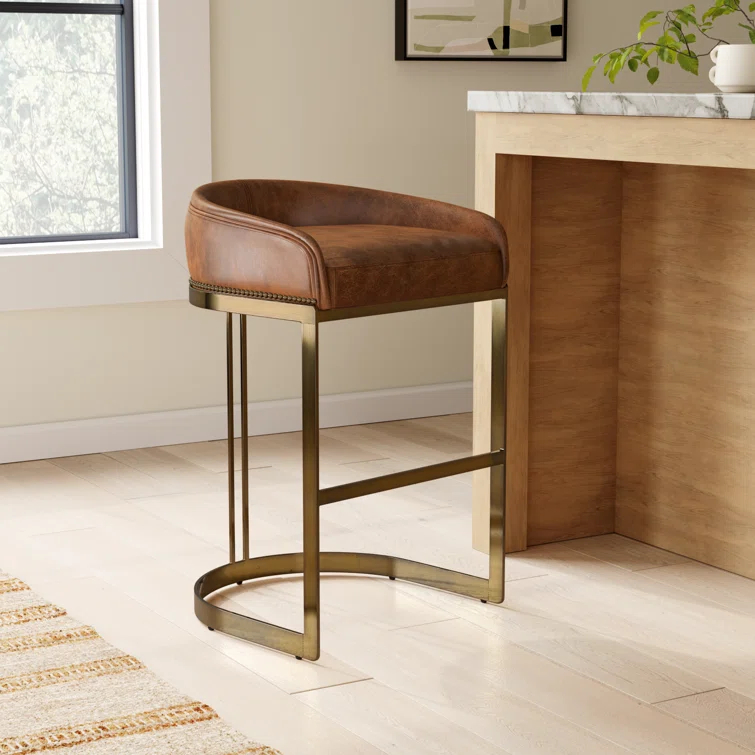 Bradley Genuine Leather Bar & Counter Stool
