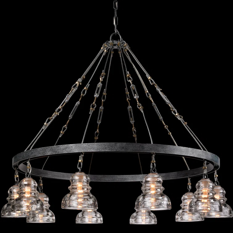 10 - Light Wagon Wheel Chandelier
