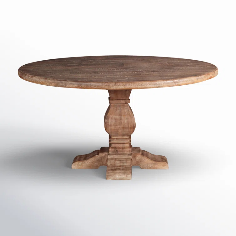 Candace 54" Reclaimed Mango Wood Round Dining Table in Antique Oak