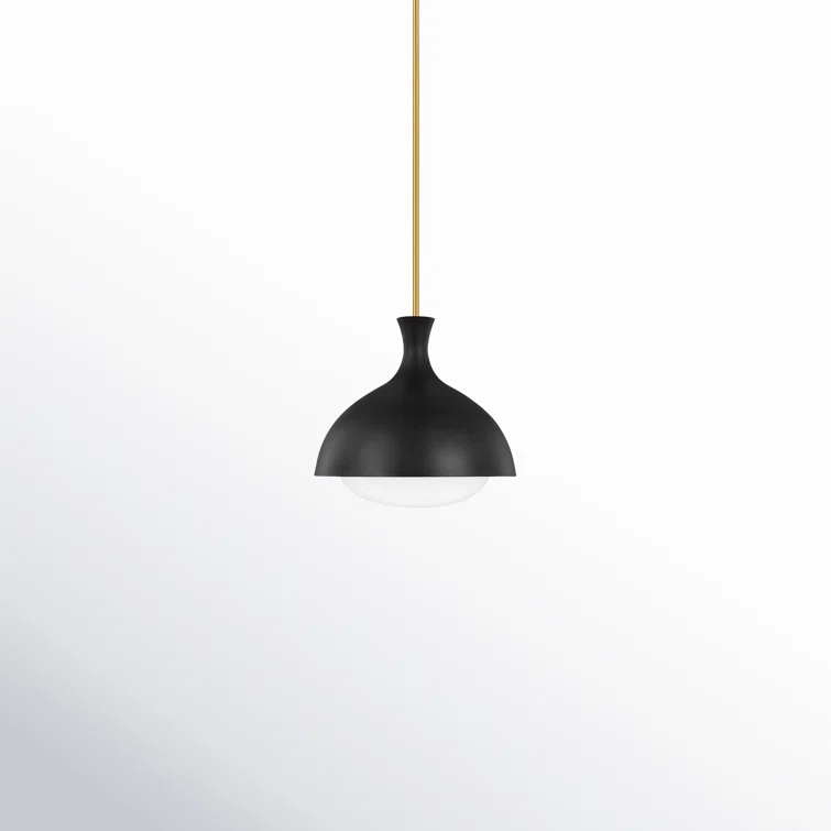 Midnight Black and Brass Globe Pendant Light