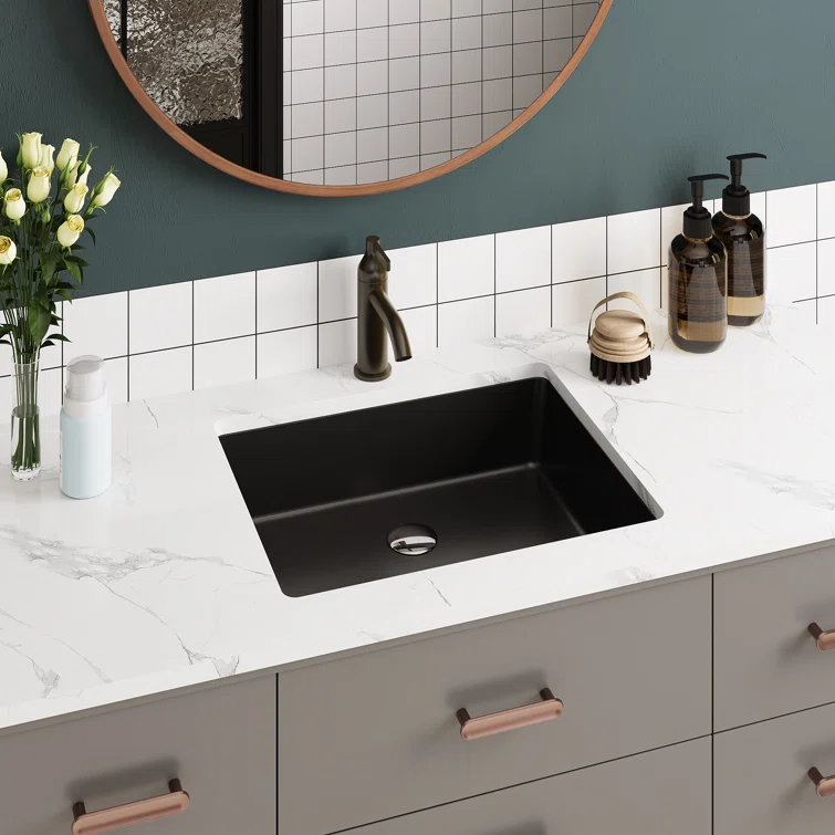 DeerValley Ursa 20" X 15.6" Rectangular Vitreous China Undermount Bathroom Sink with Overflow