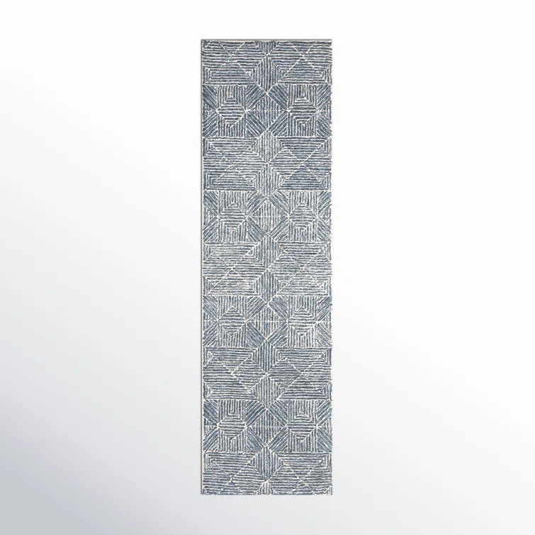 Linsly Handmade Blue/Ivory Rug