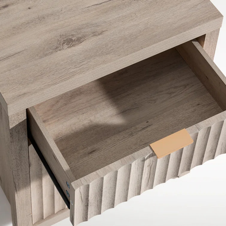 Arrilla 25'' 2 - Drawer Nightstand with Built-In Outlets