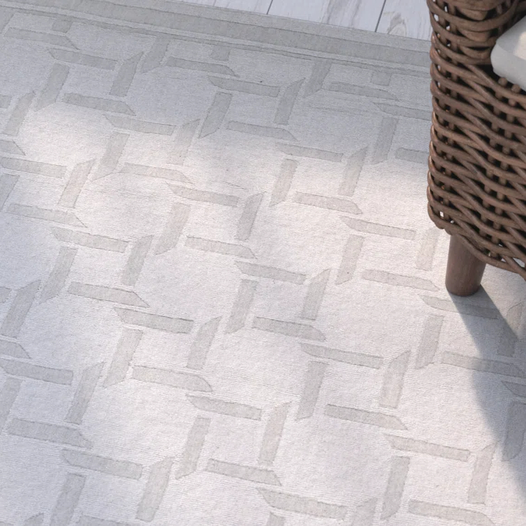 Resort Martha Stewart Hand Tufted Wool Geometric Rug