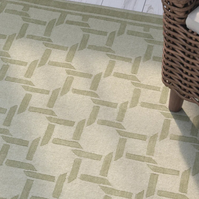Resort Martha Stewart Hand Tufted Wool Geometric Rug