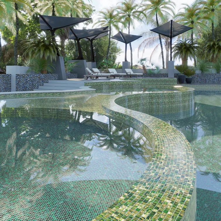 Celestial 0.8" x 0.8" Glass Grid Mosaic Wall & Floor Tile